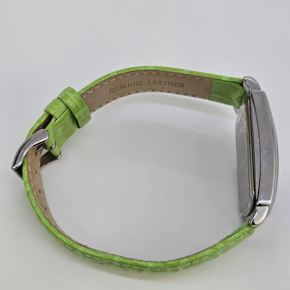 Pastorelli Women's Watch 28MM Gray Dial Green Leather Band Straps New‎ Battery